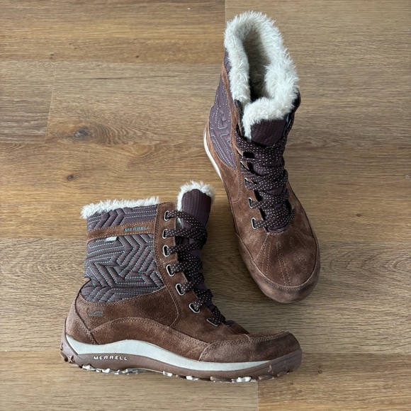 Merrell Shoes - Merrell Lace Up Brown Insulated Winter Boots Women’s Size 10